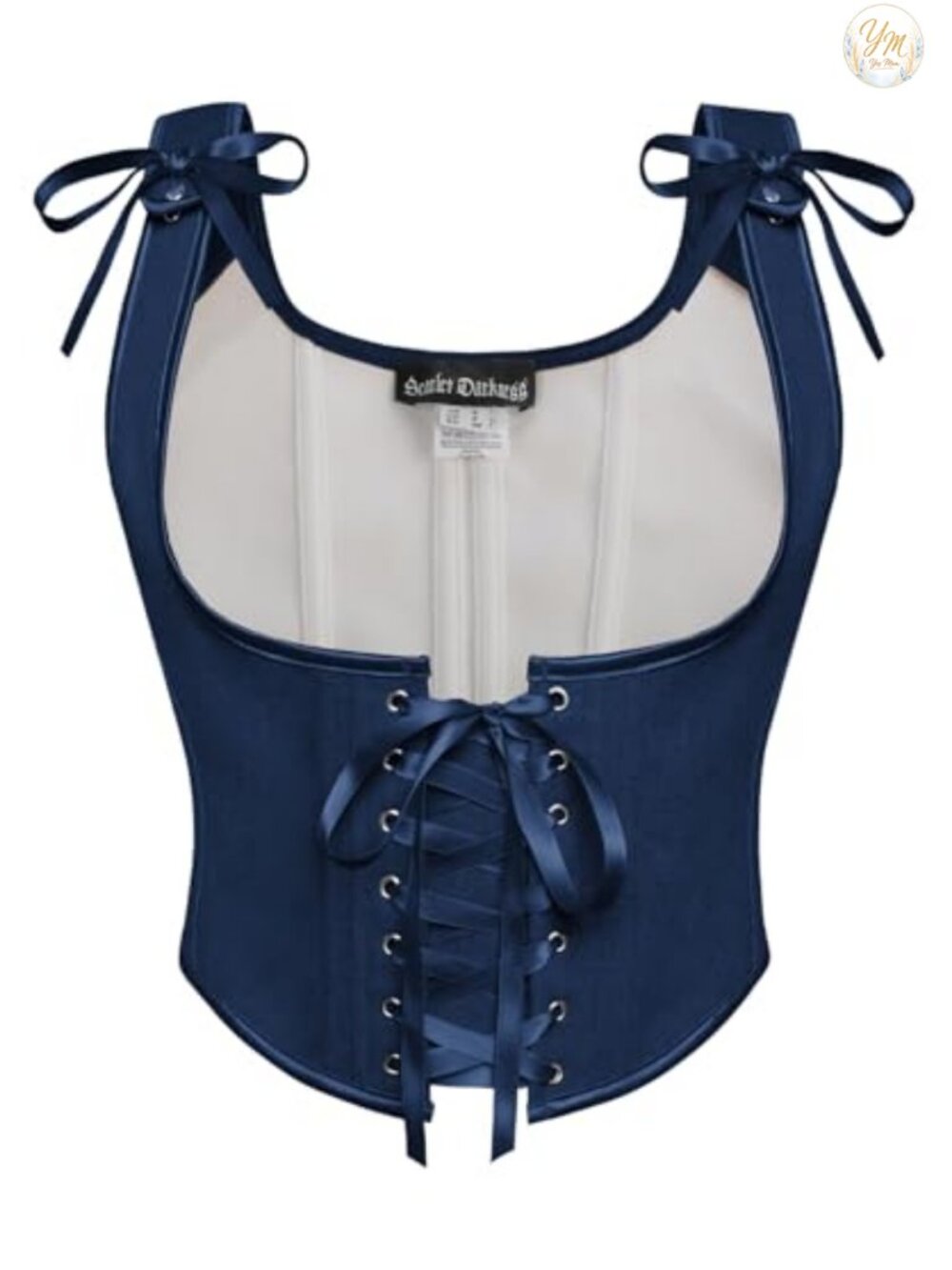 Boned Underbust Corset Top Lace-Up Zip Renaissance Fairy Pirate Costume
